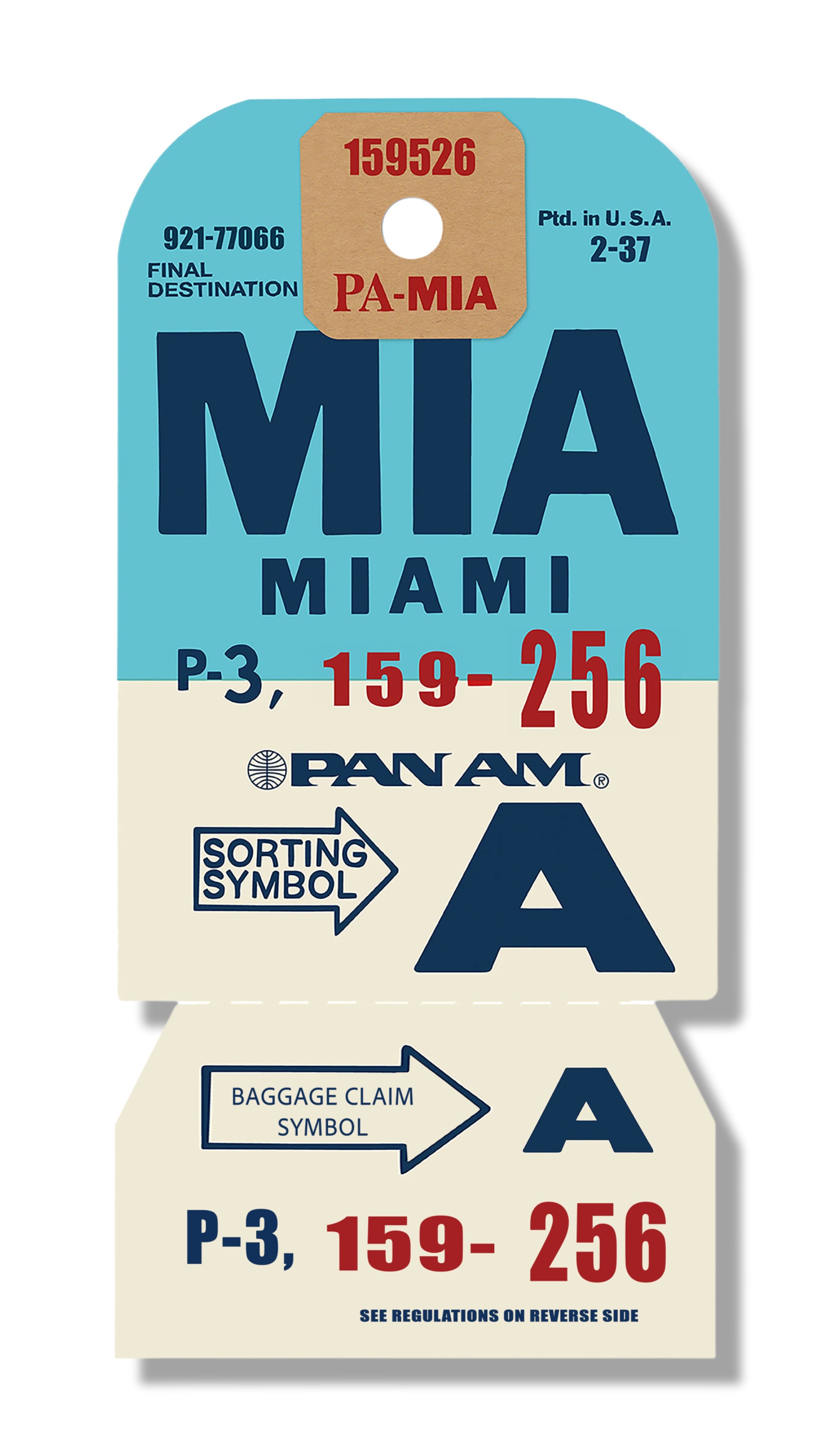 MIAMI VINTAGE LUGGAGE TAG