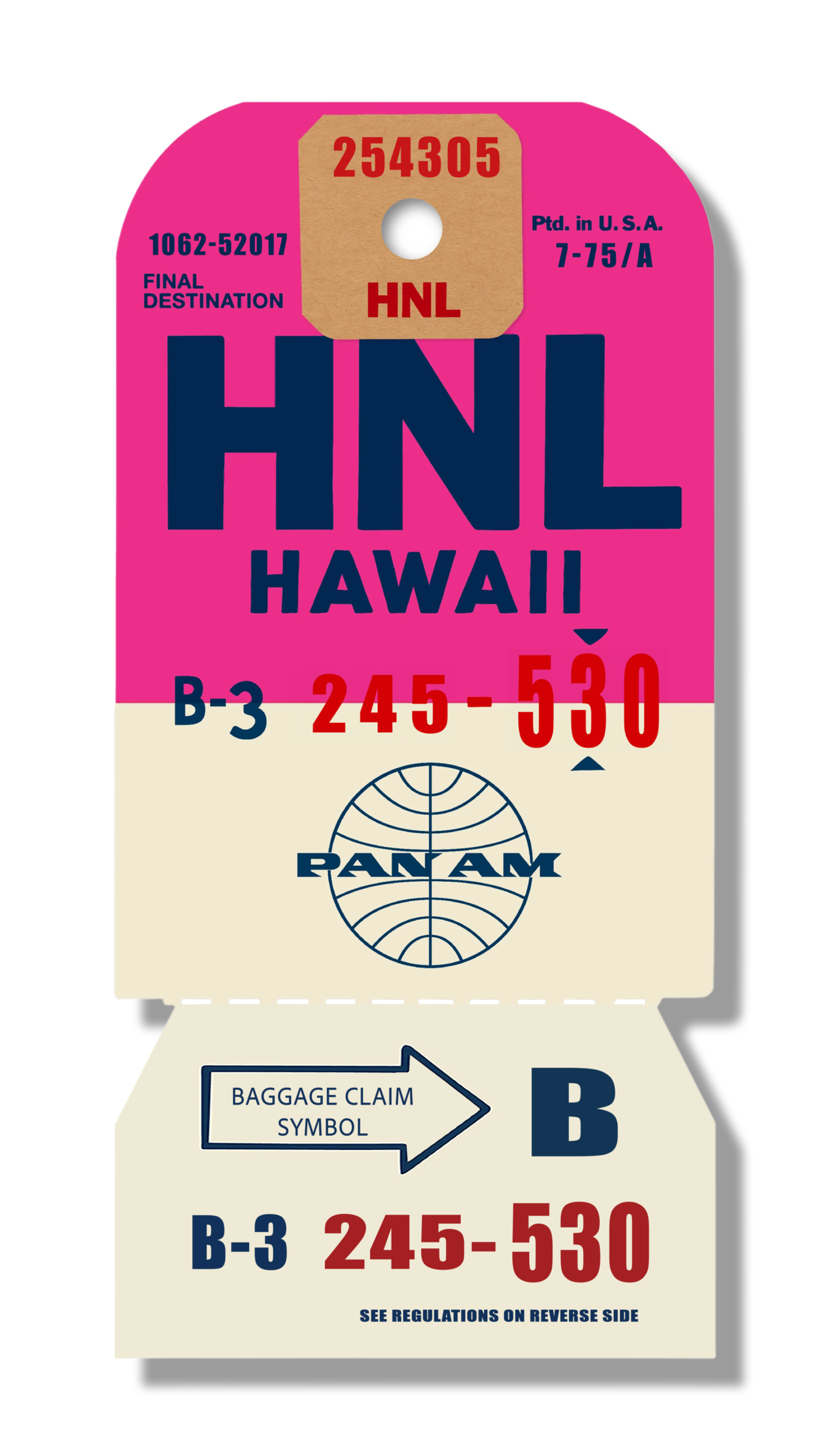 HAWAII VINTAGE LUGGAGE TAG
