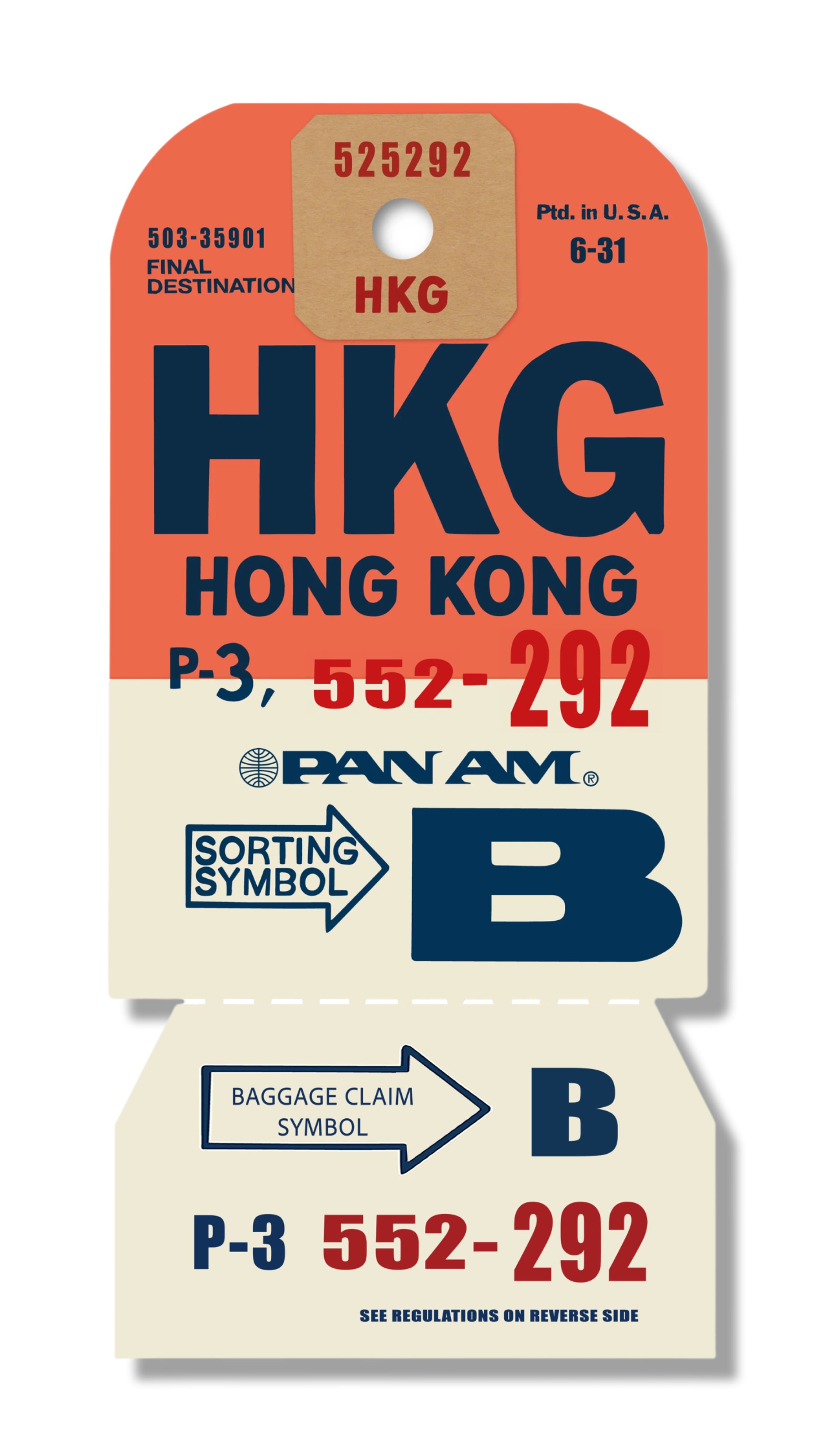 HONG KONG VINTAGE LUGGAGE TAG