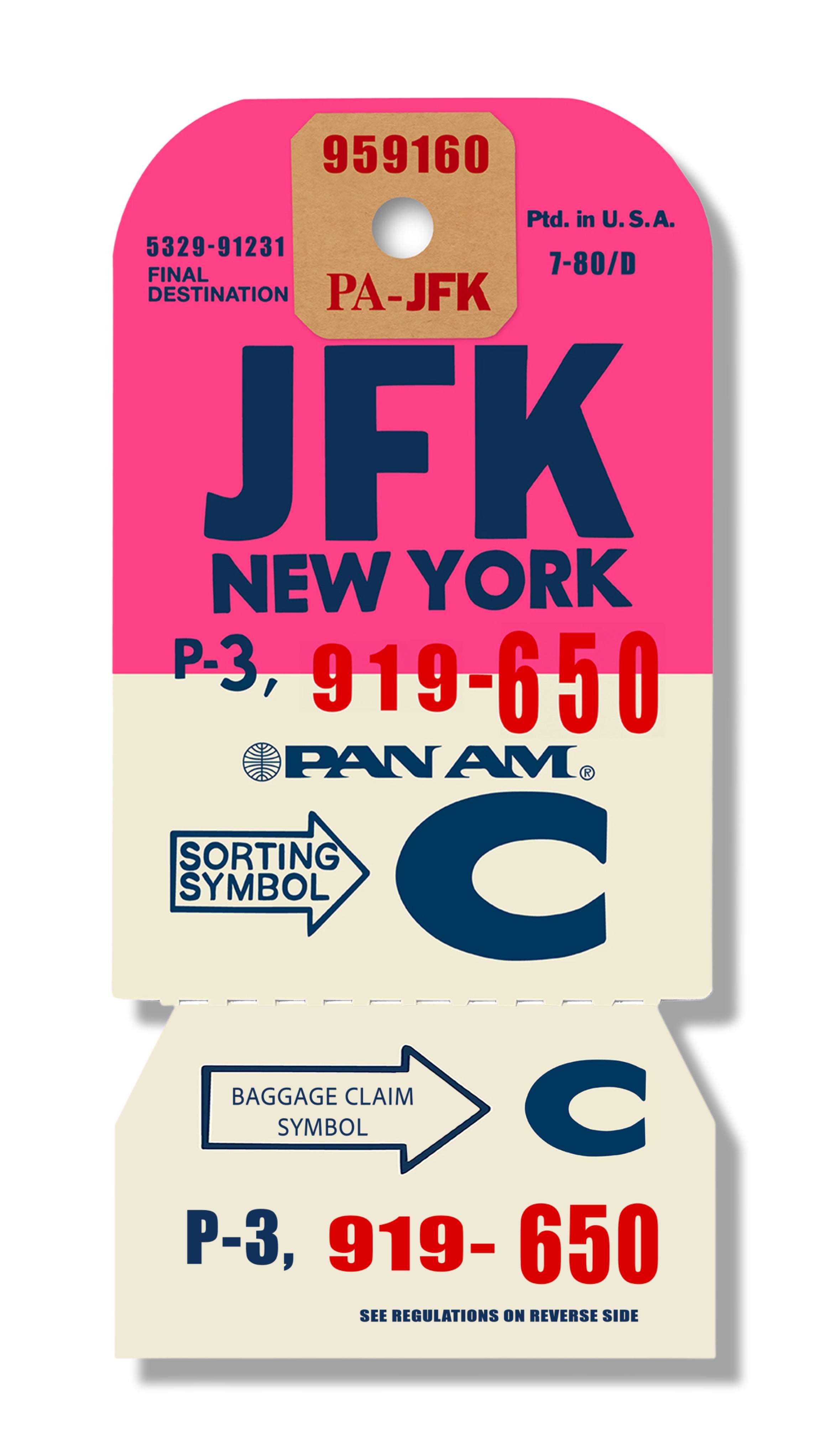 JFK VINTAGE LUGGAGE TAG