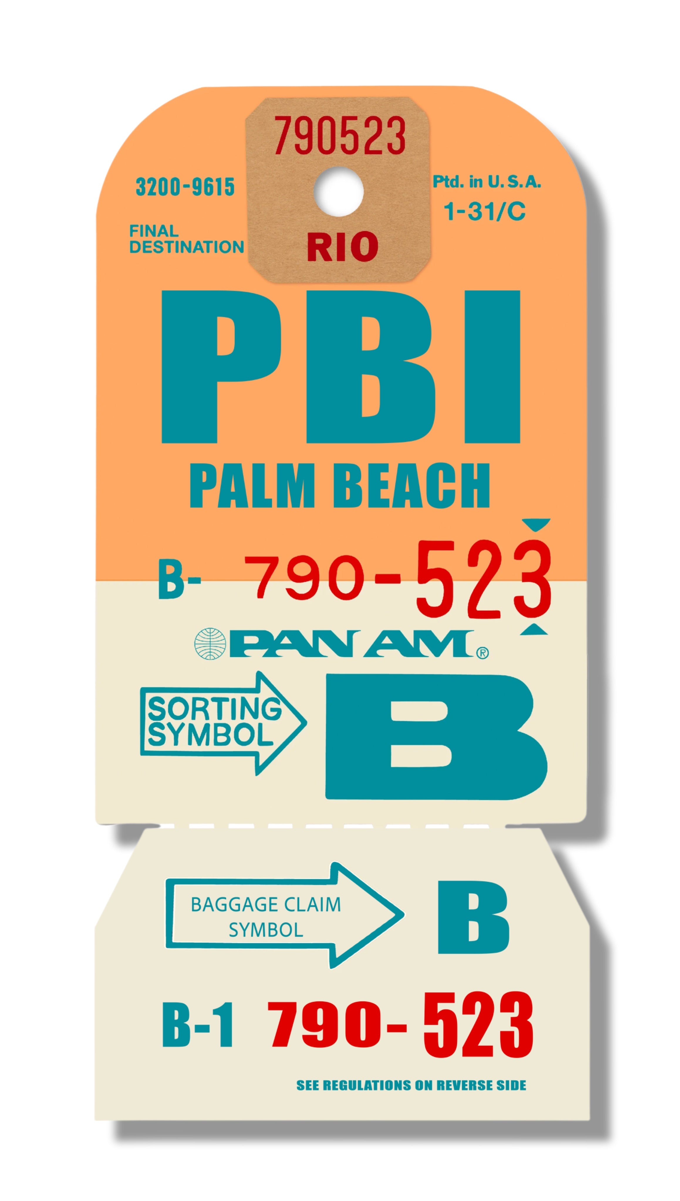 PALM BEACH VINTAGE LUGGAGE TAG