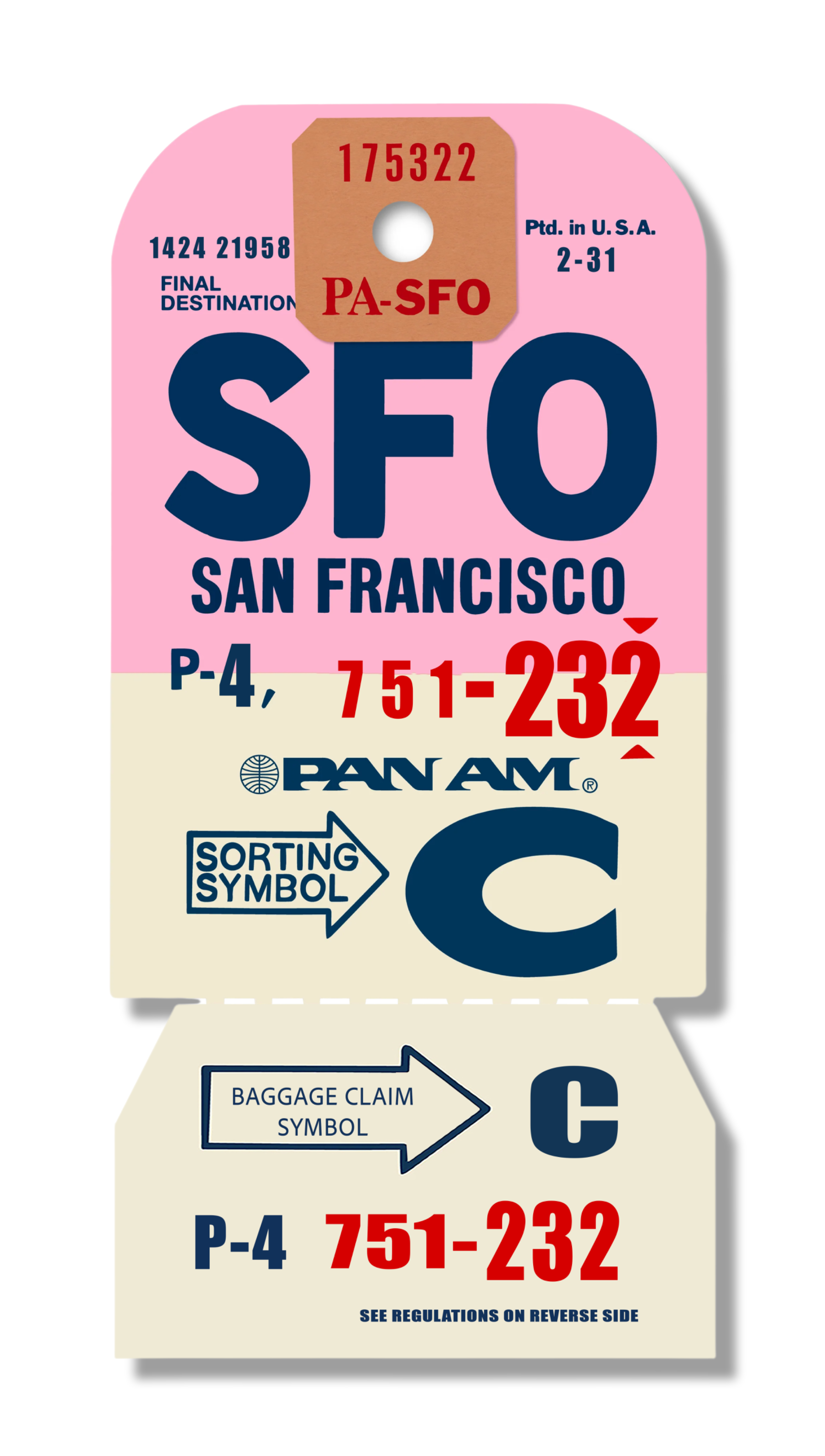 SAN FRANCISCO VINTAGE LUGGAGE TAG