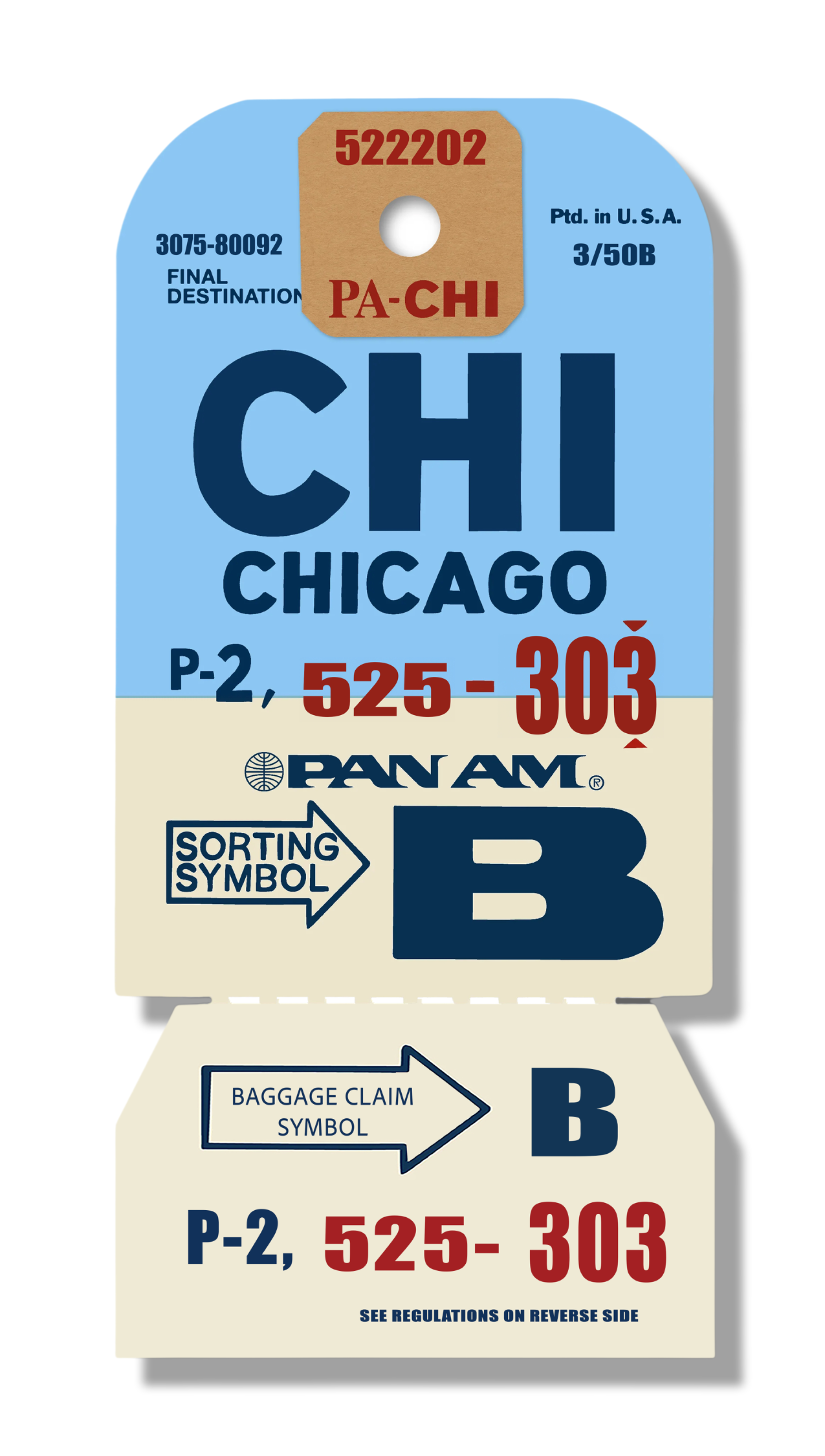 CHICAGO VINTAGE LUGGAGE TAG